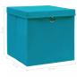 Preview: Aufbewahrungsboxen mit Deckeln 10Stk. Babyblau 32x32x32cm Stoff