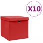 Preview: ARDEBO.de - Aufbewahrungsboxen mit Deckeln 10 Stk. 28x28x28 cm Rot