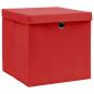 Preview: Aufbewahrungsboxen mit Deckeln 10 Stk. 28x28x28 cm Rot