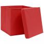 Preview: Aufbewahrungsboxen mit Deckeln 10 Stk. 28x28x28 cm Rot