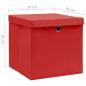 Preview: Aufbewahrungsboxen mit Deckeln 10 Stk. 28x28x28 cm Rot