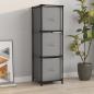 Preview: ARDEBO.de - Lagerschrank mit 3 Stoff-Schubladen Grau 34x34x101 cm Stahl