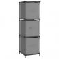 Preview: Lagerschrank mit 3 Stoff-Schubladen Grau 34x34x101 cm Stahl