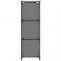 Preview: Lagerschrank mit 3 Stoff-Schubladen Grau 34x34x101 cm Stahl