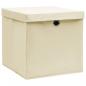 Preview:  Aufbewahrungsboxen mit Deckel 4 Stk. Creme 32x32x32 cm Stoff