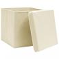 Preview:  Aufbewahrungsboxen mit Deckel 4 Stk. Creme 32x32x32 cm Stoff