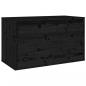 Preview: Wandschrank Schwarz 60x30x35 cm Massivholz Kiefer