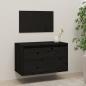 Preview: Wandschrank Schwarz 60x30x35 cm Massivholz Kiefer