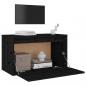 Preview: Wandschrank Schwarz 60x30x35 cm Massivholz Kiefer