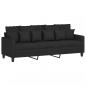 Preview: 3-Sitzer-Sofa mit Hocker Schwarz 180 cm Stoff