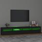 Preview: TV-Schrank mit LED-Leuchten Schwarz 240x35x40 cm