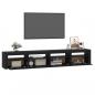 Preview: TV-Schrank mit LED-Leuchten Schwarz 240x35x40 cm