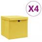 Preview: ARDEBO.de - Aufbewahrungsboxen mit Deckeln 4 Stk. 28x28x28 cm Gelb