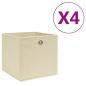 Preview: ARDEBO.de - Aufbewahrungsboxen 4 Stk. Vliesstoff 28x28x28 cm Creme