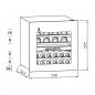Preview: Wolkenstein EWTS85-36ED Einbau Weintemperierschrank, 59 cm breit, 36 Standardweinflaschen, Thermostat, 3 Holzböden, 2 Teperaturzonen, schwarz