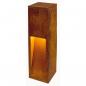 Preview: SLV RUSTY SLOT 50 Outdoor Standleuchte, TC-DSE, IP44, L/B/H 12/12/50 cm, max. 11W, stahl gerostet (229410)