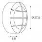 Preview: SLV Runde Wand- und Deckenleuchte BULAN GRID, A60, IP55, 2x25W, E27, anthrazit (229085)