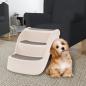 Preview: ARDEBO.de - Hundetreppe mit 3 Stufen Klappbar Creme 50x38x38 cm Kunststoff