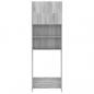 Preview: Waschmaschinenschrank Grau Sonoma 64x25,5x190 cm