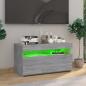 Preview: TV-Schrank mit LED-Leuchten Grau Sonoma 75x35x40 cm