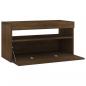 Preview: TV-Schrank mit LED-Leuchten Braun Eichen-Optik 75x35x40 cm