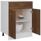 Preview: Unterschrank mit Schublade Braun Eichen-Optik 60x46x81,5 cm