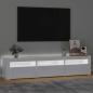 Preview: TV-Schrank mit LED-Leuchten Hochglanz-Weiß 180x35x40 cm