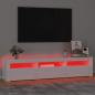 Preview: TV-Schrank mit LED-Leuchten Hochglanz-Weiß 180x35x40 cm