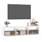 Preview: TV-Schrank mit LED-Leuchten Hochglanz-Weiß 180x35x40 cm