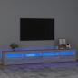 Preview: ARDEBO.de - TV-Schrank mit LED-Leuchten Grau Sonoma 240x35x40 cm