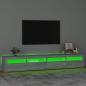 Preview: TV-Schrank mit LED-Leuchten Grau Sonoma 240x35x40 cm