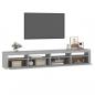 Preview: TV-Schrank mit LED-Leuchten Grau Sonoma 240x35x40 cm