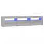 Preview: TV-Schrank mit LED-Leuchten Grau Sonoma 180x35x40 cm