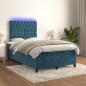 Preview: ARDEBO.de - Boxspringbett mit Matratze & LED Dunkelblau 120x200 cm Samt