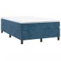 Preview: Boxspringbett mit Matratze Dunkelblau 120x200 cm Samt