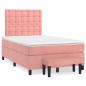 Preview: Boxspringbett mit Matratze Rosa 120x200 cm Samt