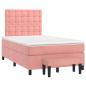 Preview: Boxspringbett mit Matratze Rosa 120x200 cm Samt