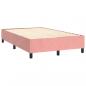 Preview: Boxspringbett mit Matratze & LED Rosa 120x200 cm Samt