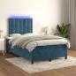 Preview: ARDEBO.de - Boxspringbett mit Matratze & LED Dunkelblau 120x200 cm Samt