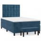 Preview: Boxspringbett mit Matratze Dunkelblau 120x200 cm Samt