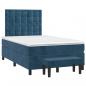 Preview: Boxspringbett mit Matratze Dunkelblau 120x200 cm Samt