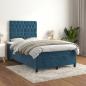 Preview: ARDEBO.de - Boxspringbett mit Matratze Dunkelblau 120x200 cm Samt