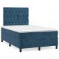 Preview: Boxspringbett mit Matratze Dunkelblau 120x200 cm Samt