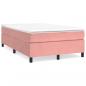 Preview: Boxspringbett mit Matratze Rosa 120x200 cm Samt