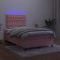 Preview: Boxspringbett mit Matratze & LED Rosa 120x200 cm Samt