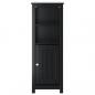 Preview: Badschrank BERG Schwarz 40x34x110 cm Massivholz Kiefer