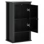 Preview: Bad-Wandschrank BERG Schwarz 40x27x71,5 cm Massivholz Kiefer