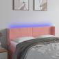 Preview: ARDEBO.de - LED Kopfteil Rosa 147x16x78/88 cm Samt