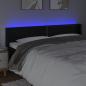 Preview: LED Kopfteil Schwarz 183x16x78/88 cm Kunstleder