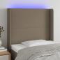 Preview: ARDEBO.de - LED Kopfteil Taupe 83x16x118/128 cm Stoff